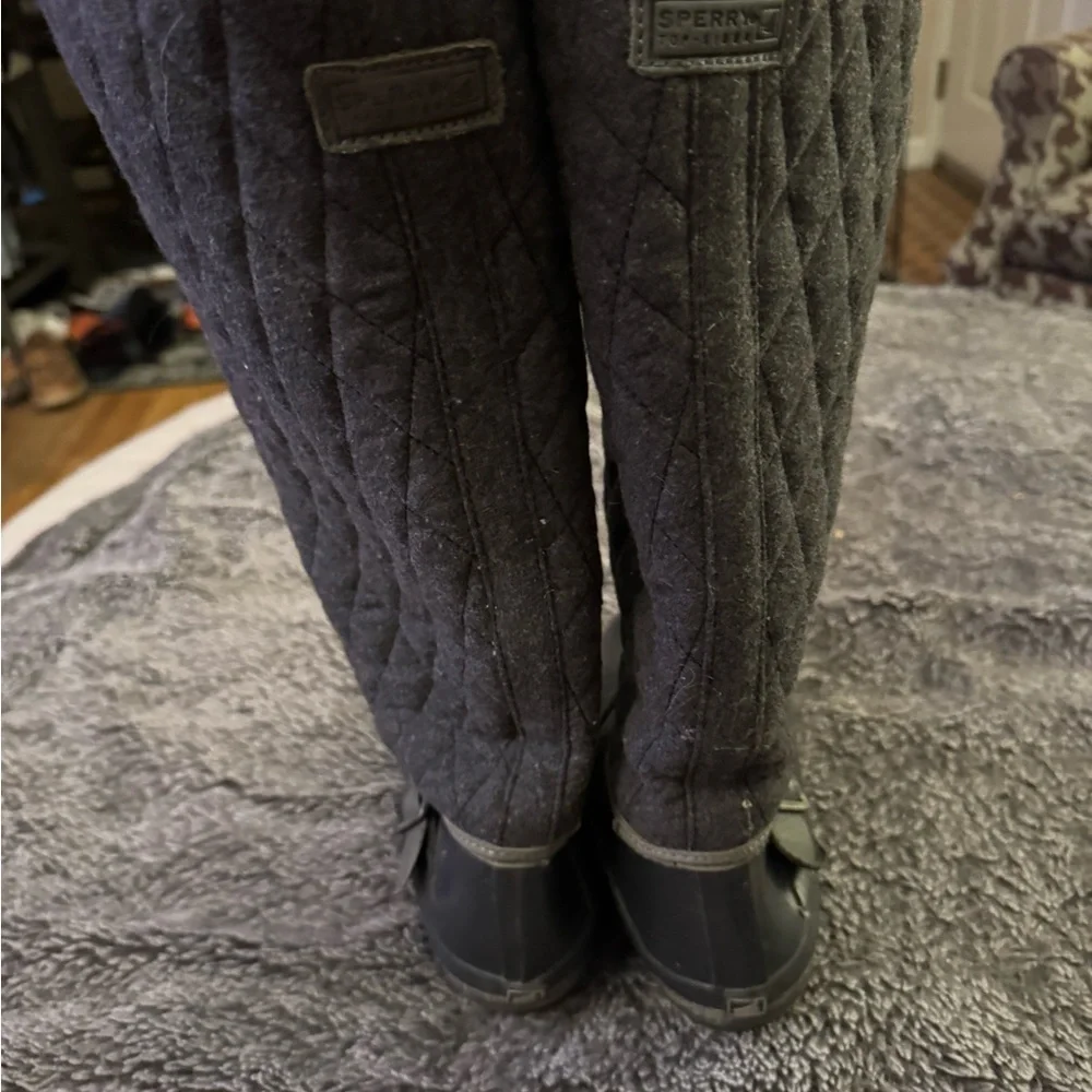 SPERRY Women’s Hingham Quilted Black Rain Boots